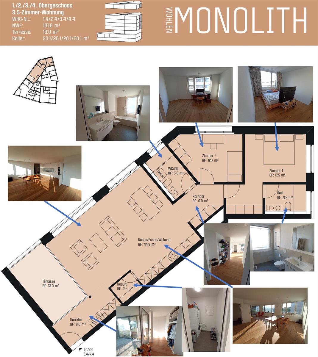 3.5 Zimmer Wohnung in 5610 Wohlen zu vermieten