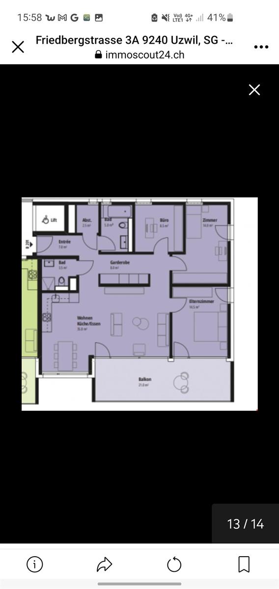 4.5 Zimmer Wohnung in 9240 Uzwil zu vermieten