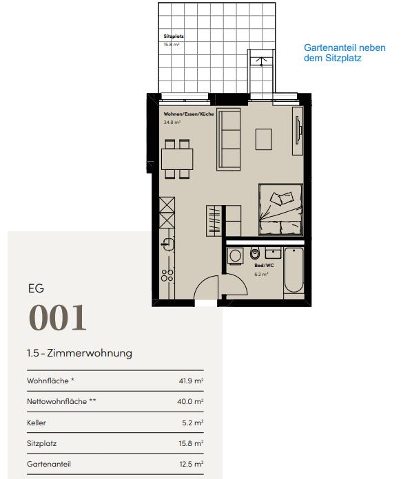 Bild 3: 1.5 Zimmer Wohnung in 8180 Bülach zu vermieten
